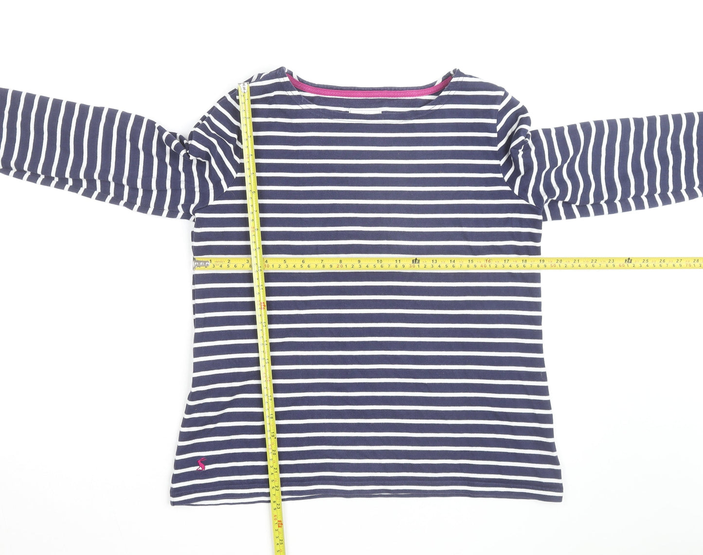 Joules Women’s Blue Striped Long Sleeve Cotton Nautical T-Shirt UK 14