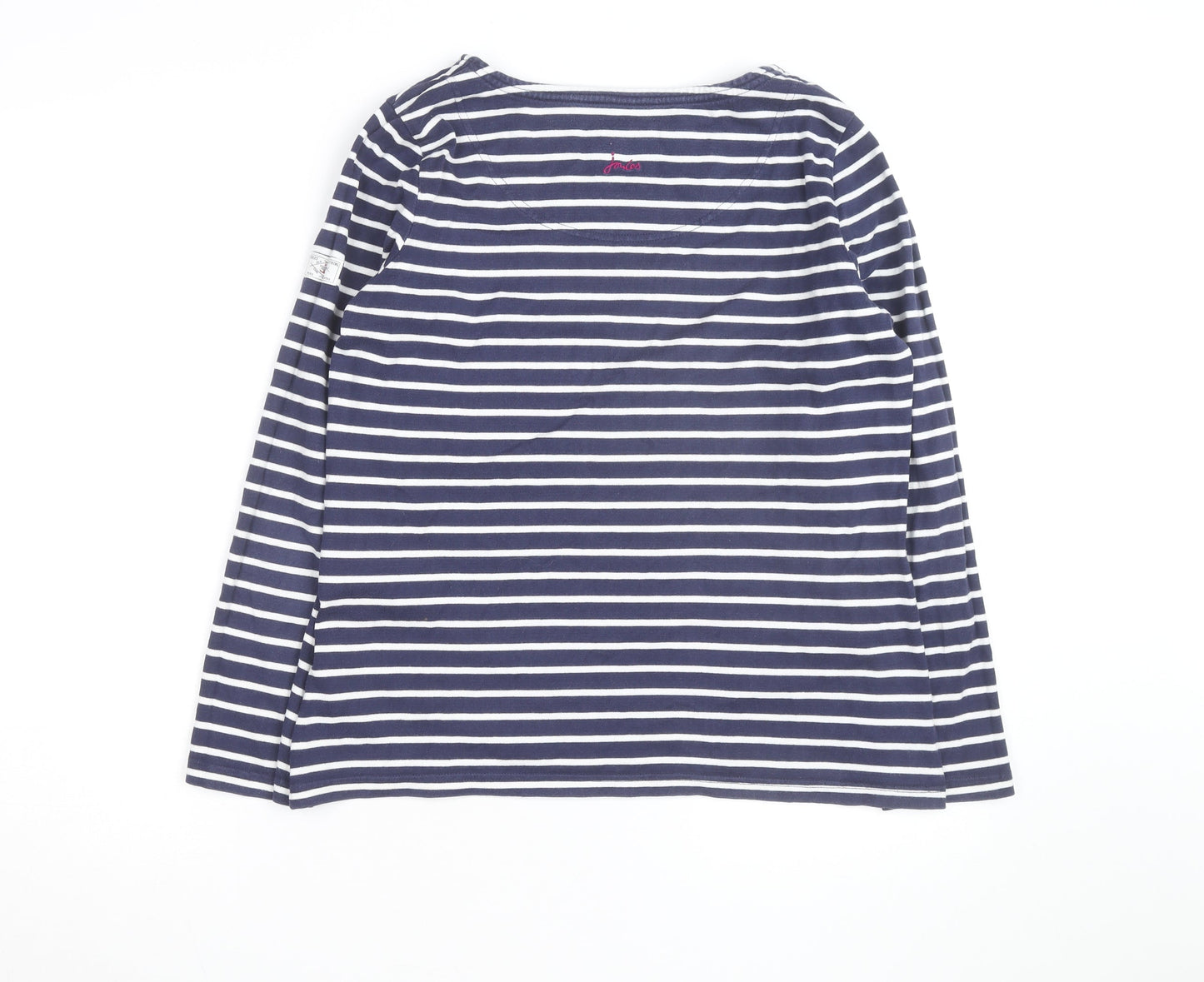 Joules Women’s Blue Striped Long Sleeve Cotton Nautical T-Shirt UK 14