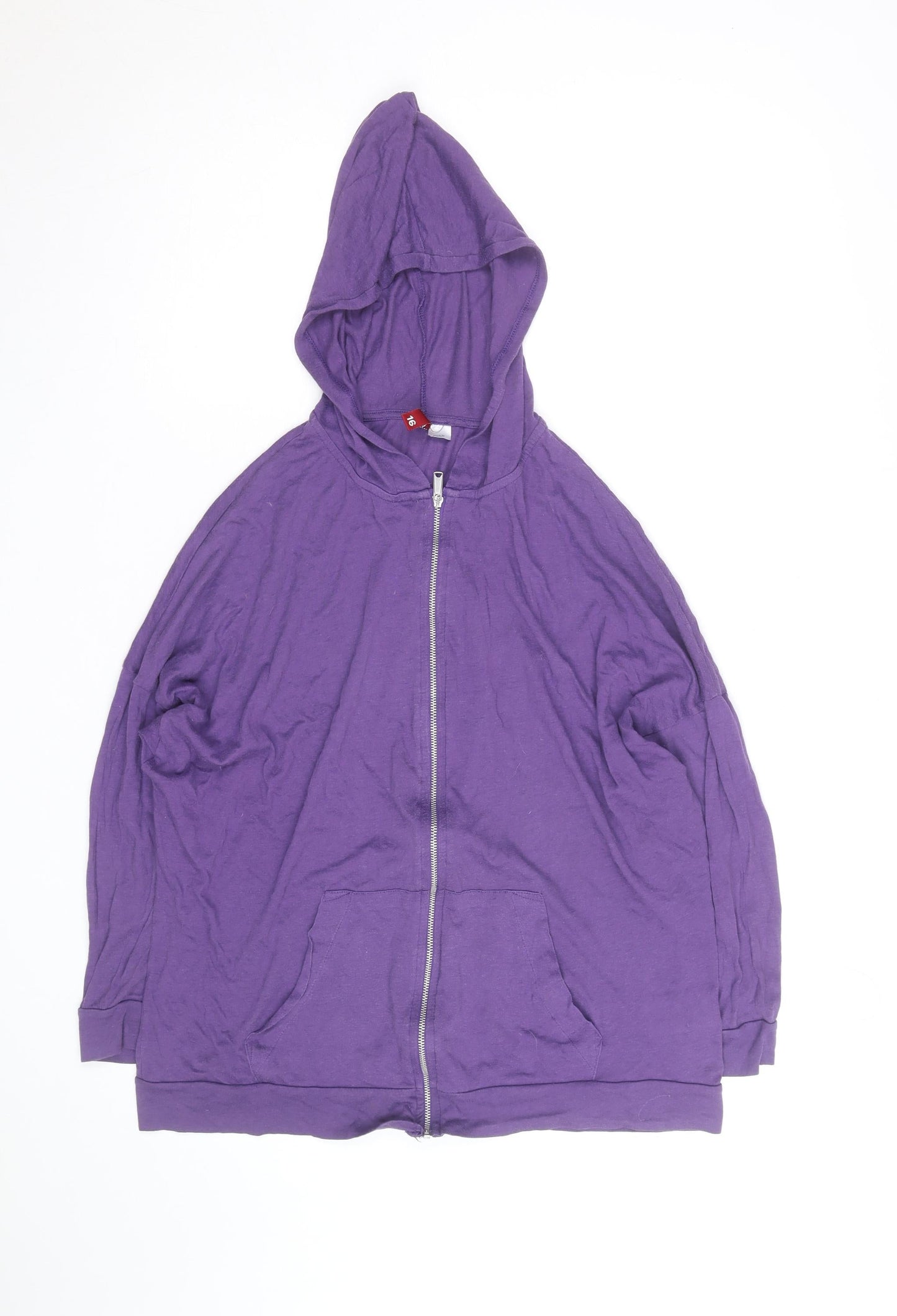 H&M Divided Women's Purple Cotton Full Zip Hoodie Size 16