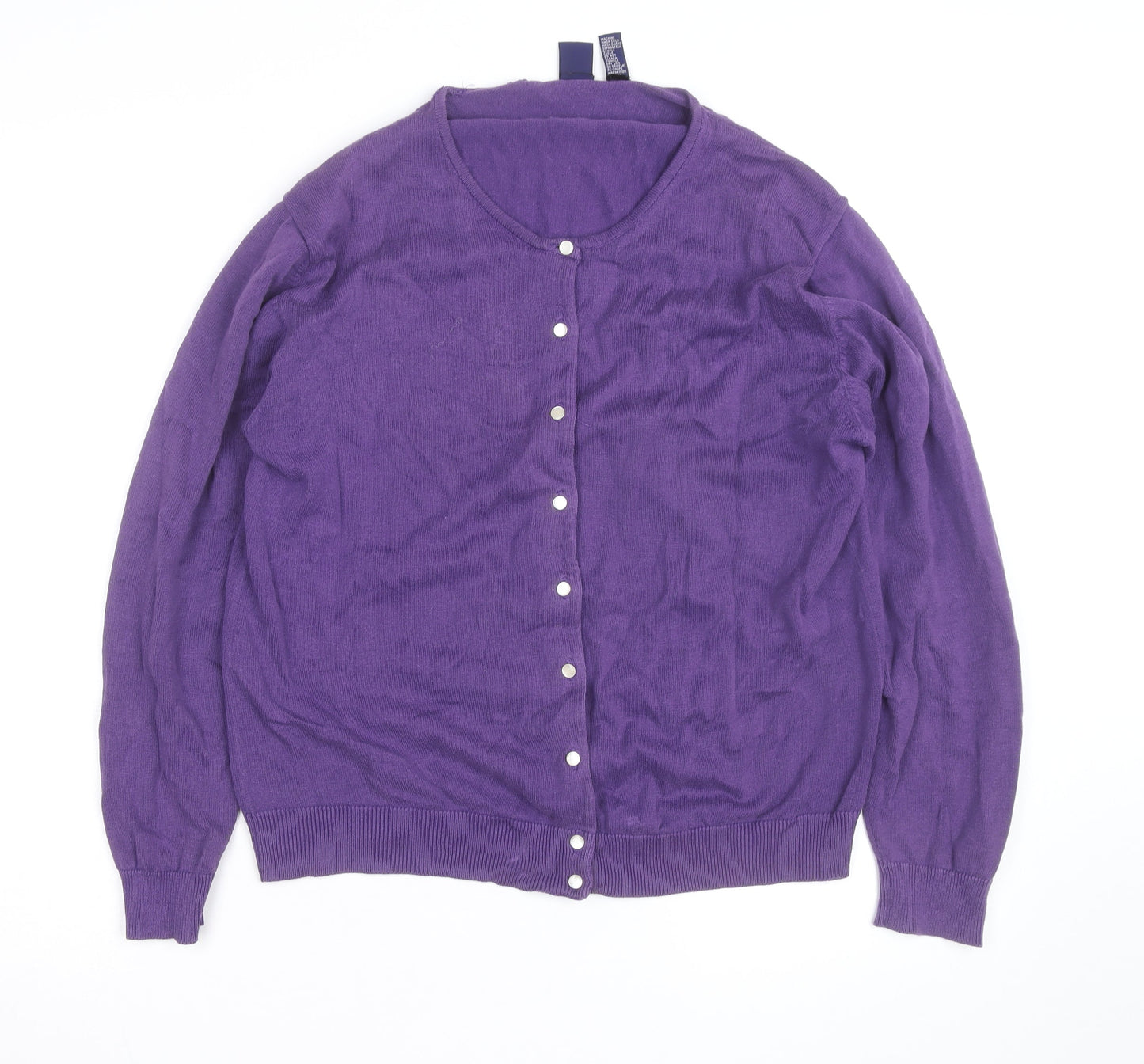 GAP Men's Purple Cotton Cardigan M Classic Crew Neck