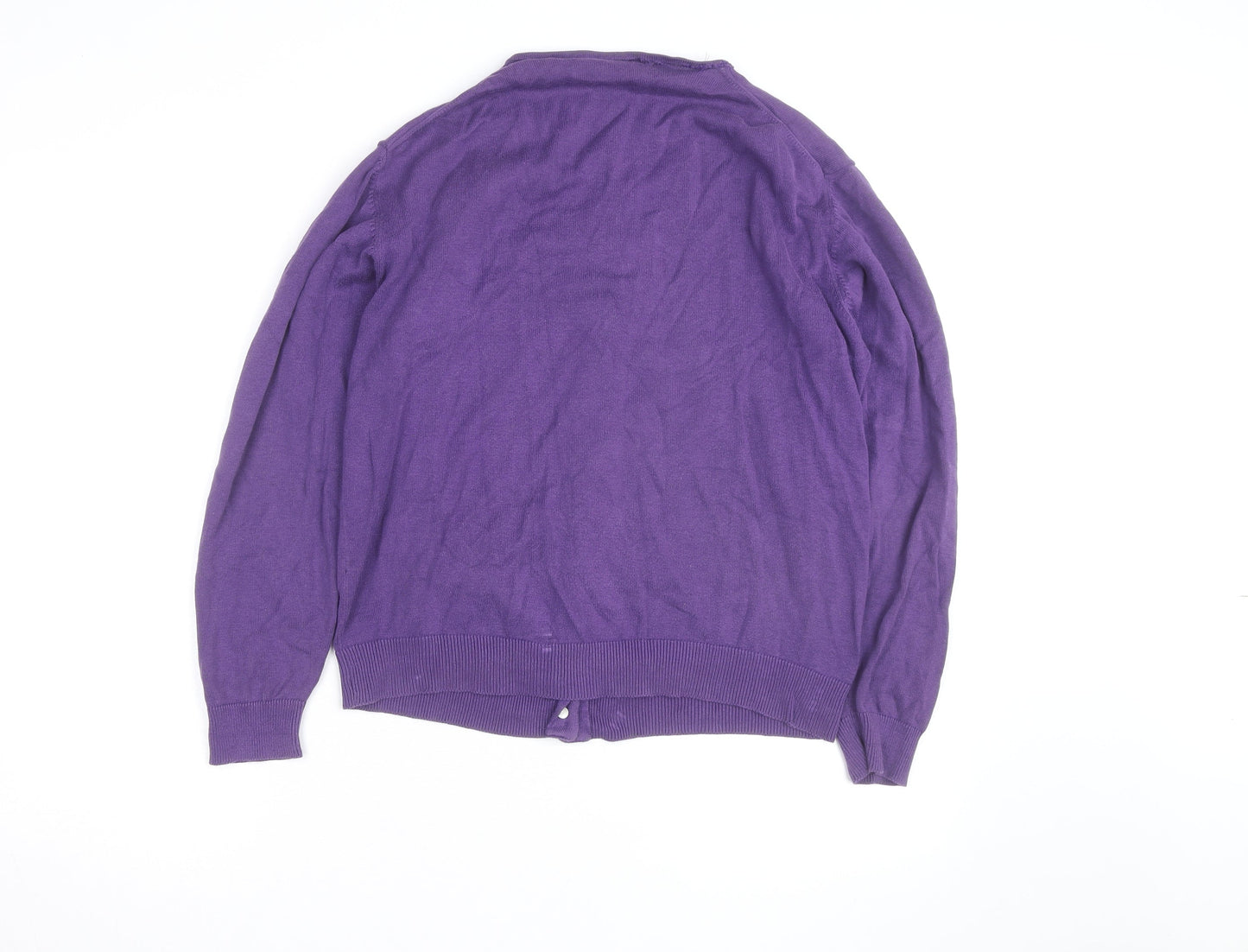 GAP Men's Purple Cotton Cardigan M Classic Crew Neck