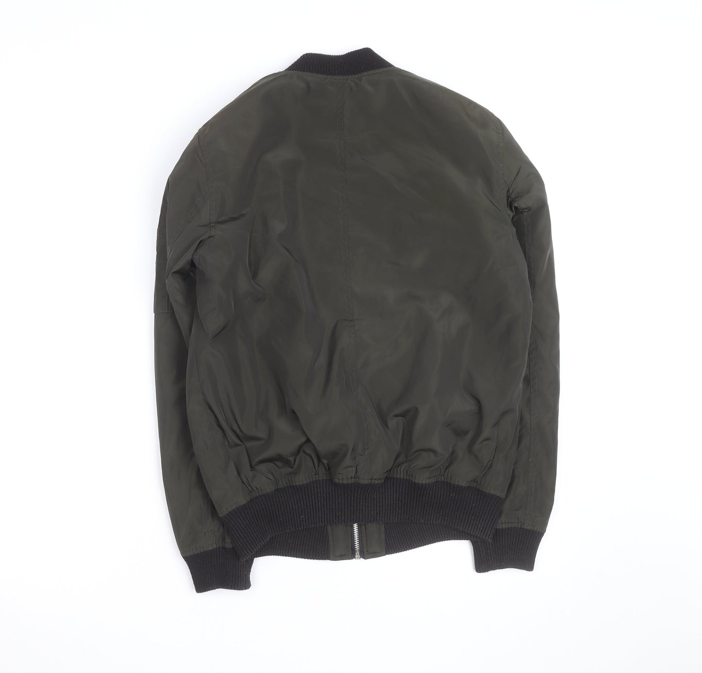 New Look Women's Green Bomber Jacket Size 8 Zip Casual Lightweight