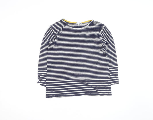 Warehouse Women’s Blue Striped Cotton Long Sleeve Pullover Jumper Size 8