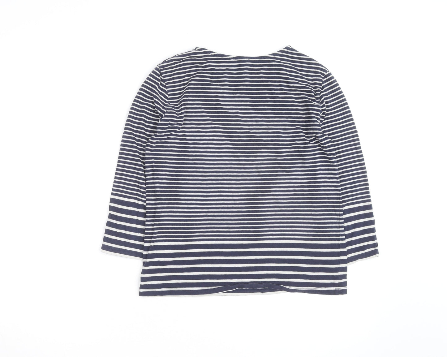Warehouse Women’s Blue Striped Cotton Long Sleeve Pullover Jumper Size 8