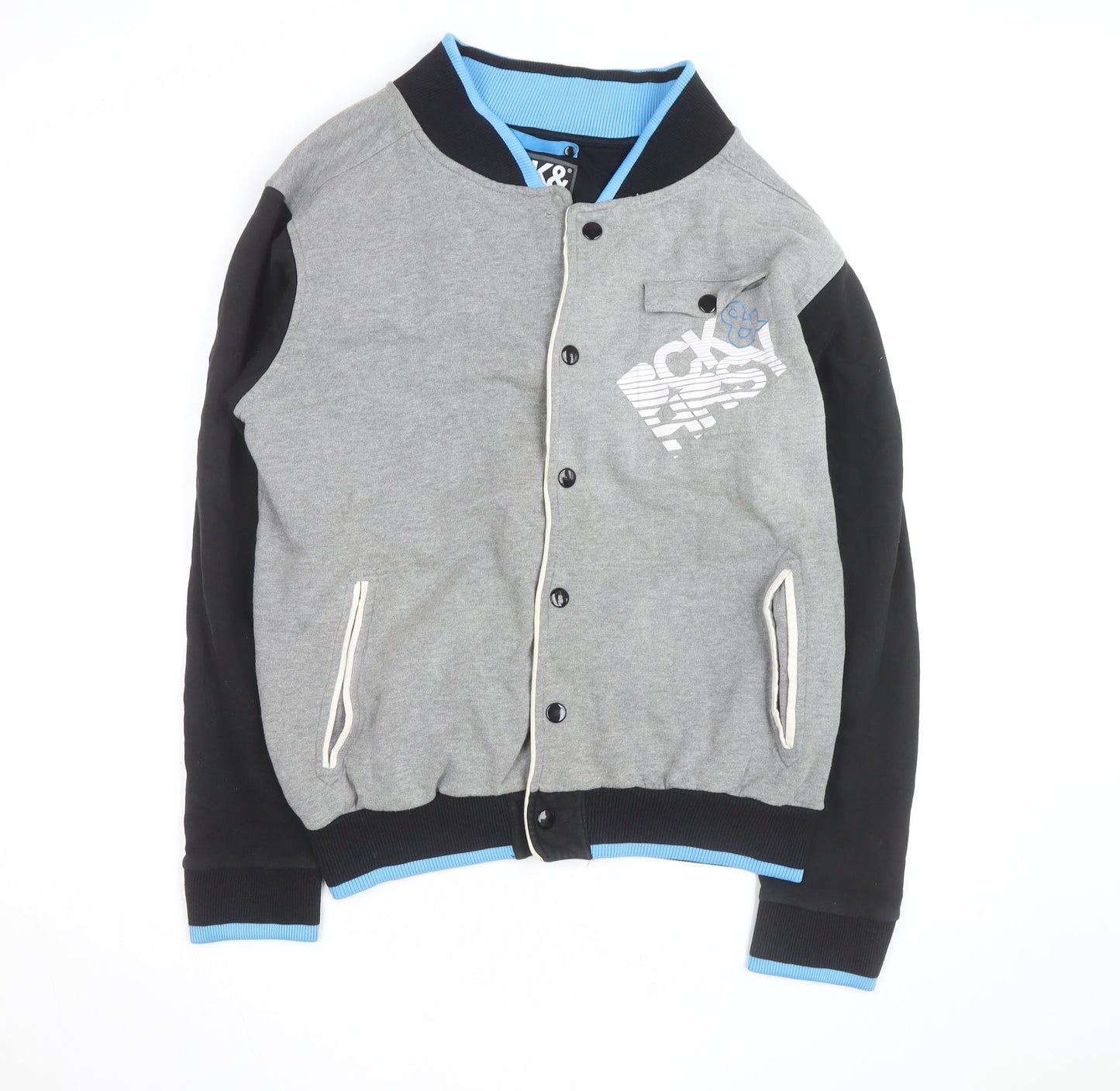 Beck & Hersey Men's Grey Varsity Jacket XL Cotton Blend