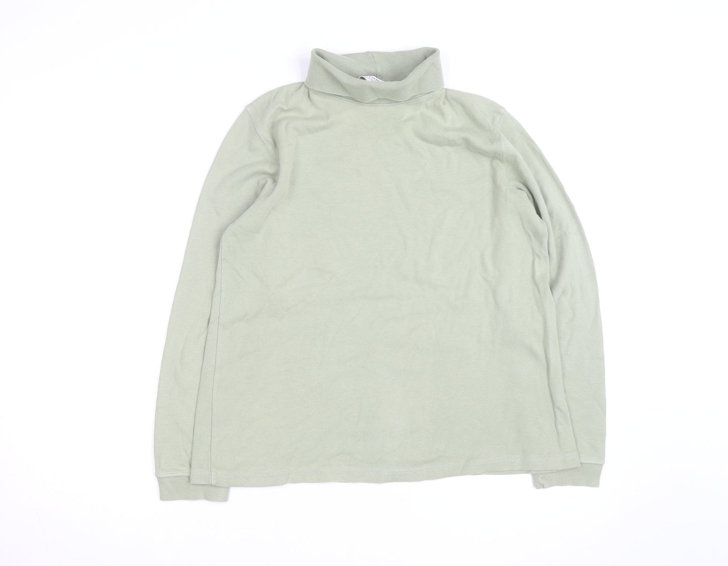 Country Collection Women’s Green Roll Neck Long Sleeve Cotton Top M