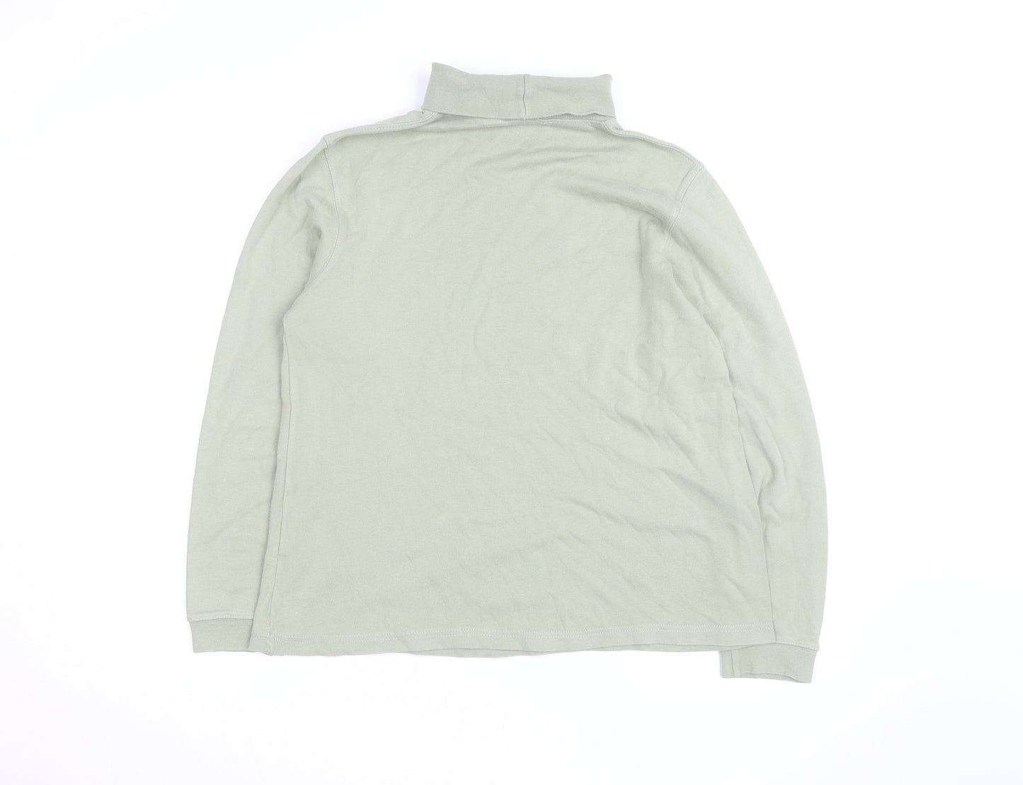 Country Collection Women’s Green Roll Neck Long Sleeve Cotton Top M