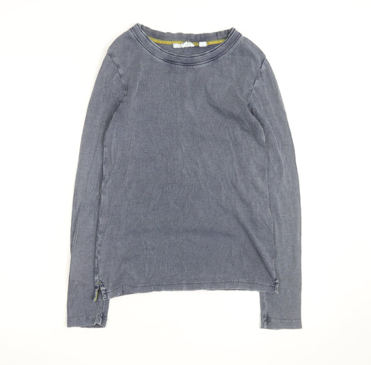White Stuff Women Blue Cotton Crew Neck Long Sleeve Pullover Jumper Size 14