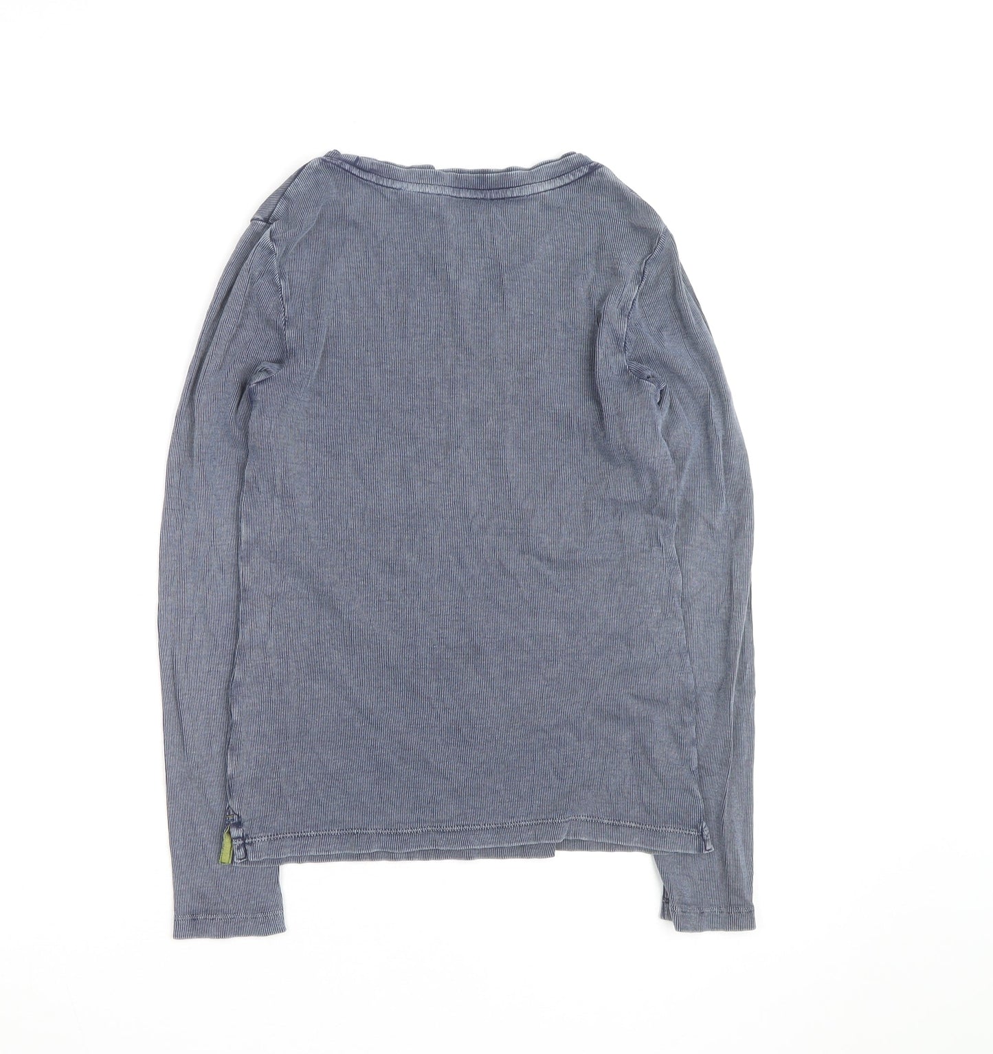 White Stuff Women Blue Cotton Crew Neck Long Sleeve Pullover Jumper Size 14