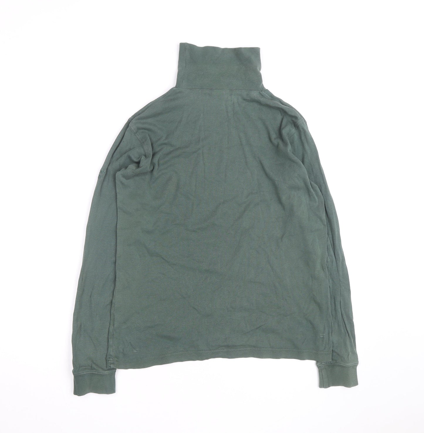 Cotton Traders Women Green Roll Neck Long Sleeve Jumper Size M