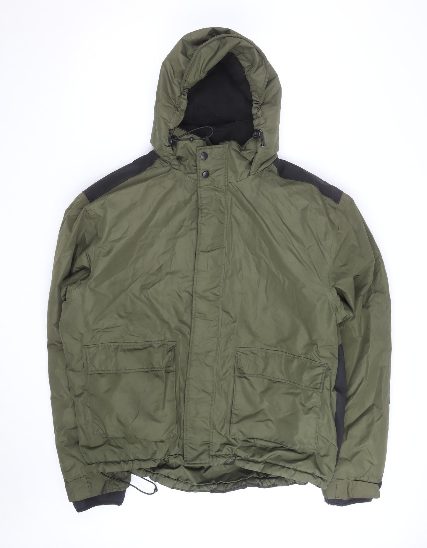 Crivit Men's Green Hooded Winter Parka Jacket Size L Outdoor Coat