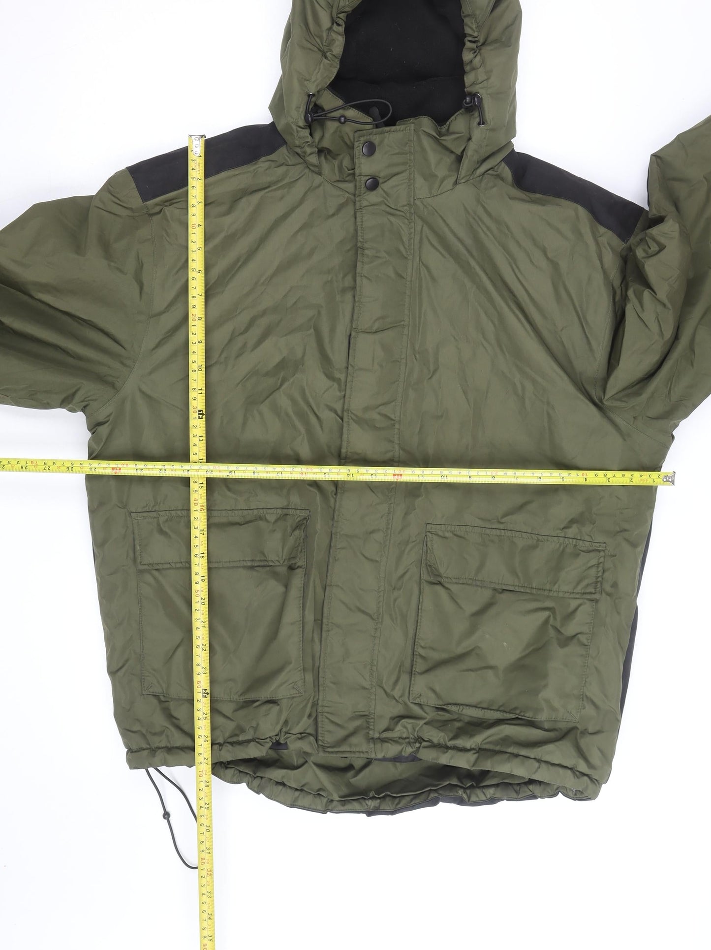 Crivit Men's Green Hooded Winter Parka Jacket Size L Outdoor Coat