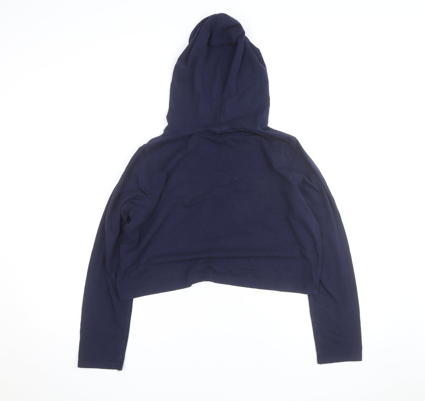 Zigzag Womens Navy Blue Hoodie UK 12 Pullover Long Sleeve Cotton