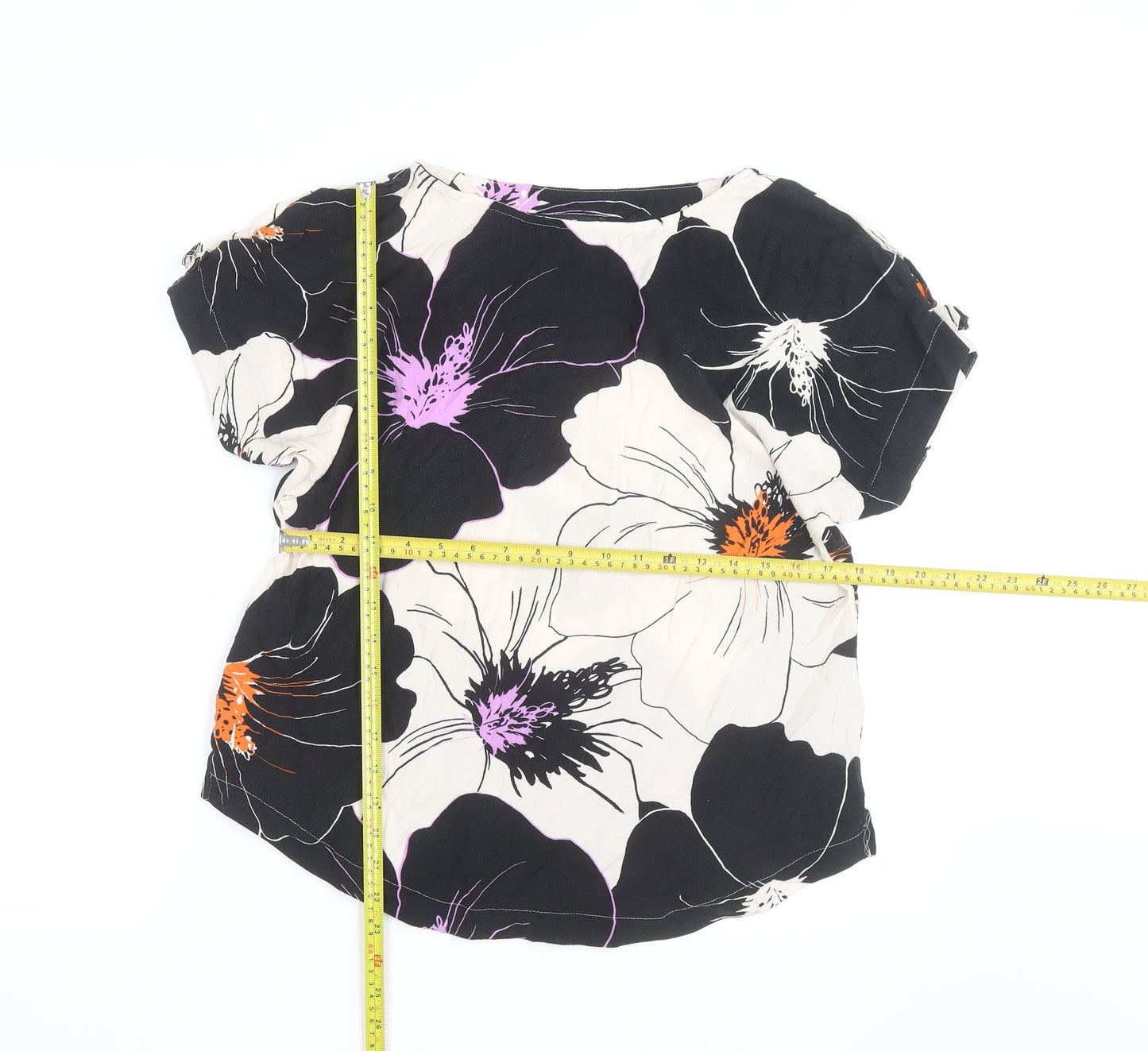 Next Women’s Multicoloured Floral Cotton Viscose Tunic Top Size 12