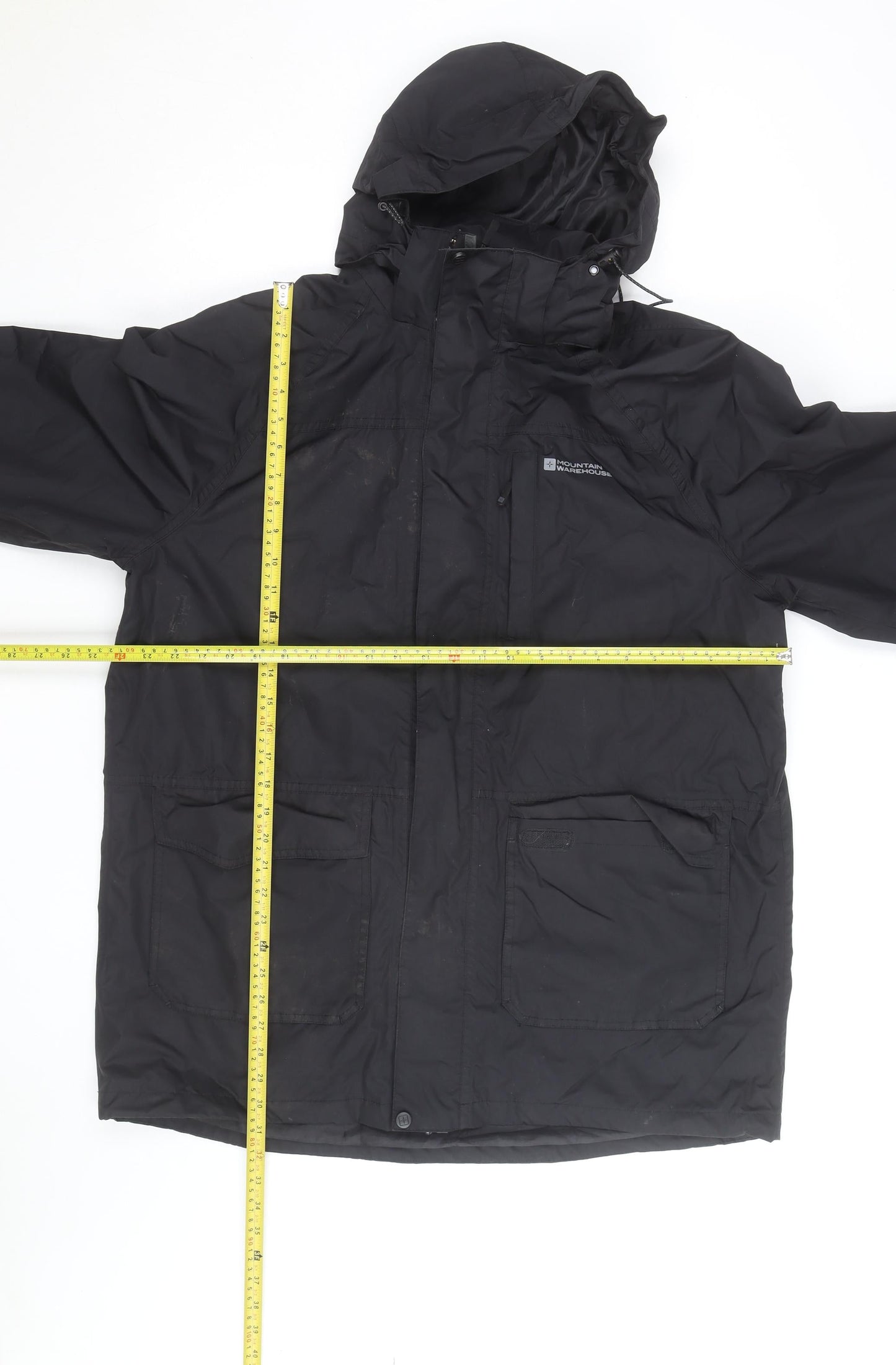 Mountain Warehouse Men's Black L Waterproof Parka Jacket Lined Hooded