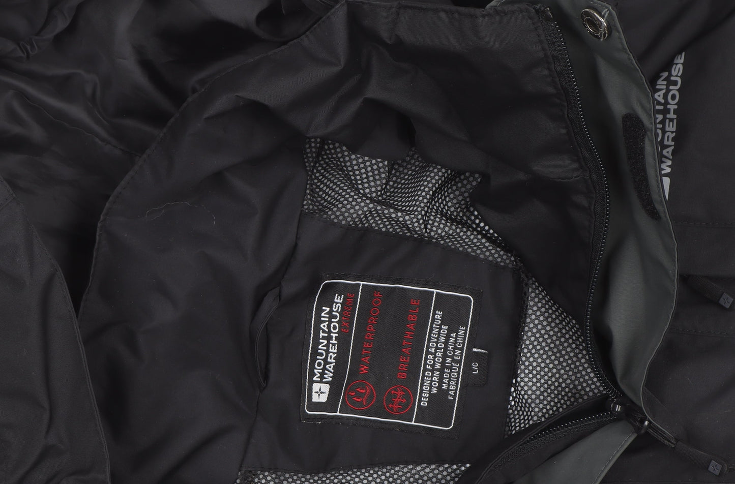 Mountain Warehouse Men's Black L Waterproof Parka Jacket Lined Hooded