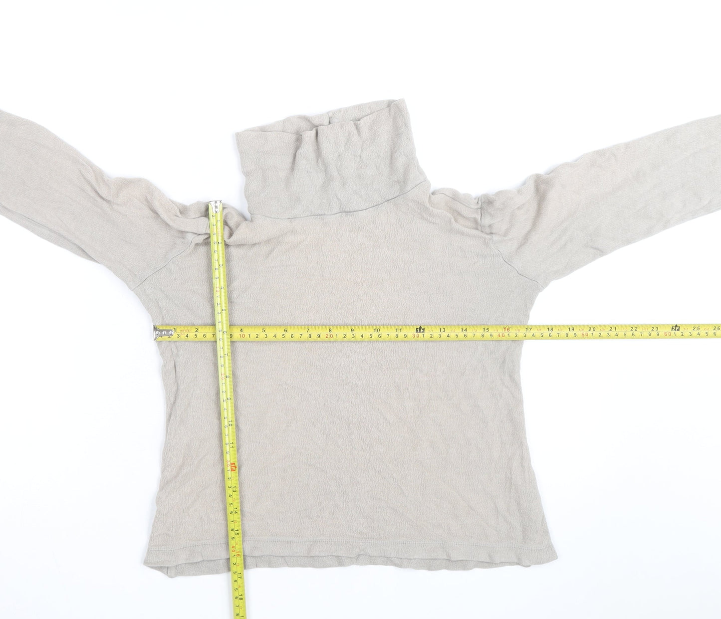Uniqlo Women Beige Roll Neck Long Sleeve Jumper Size XS