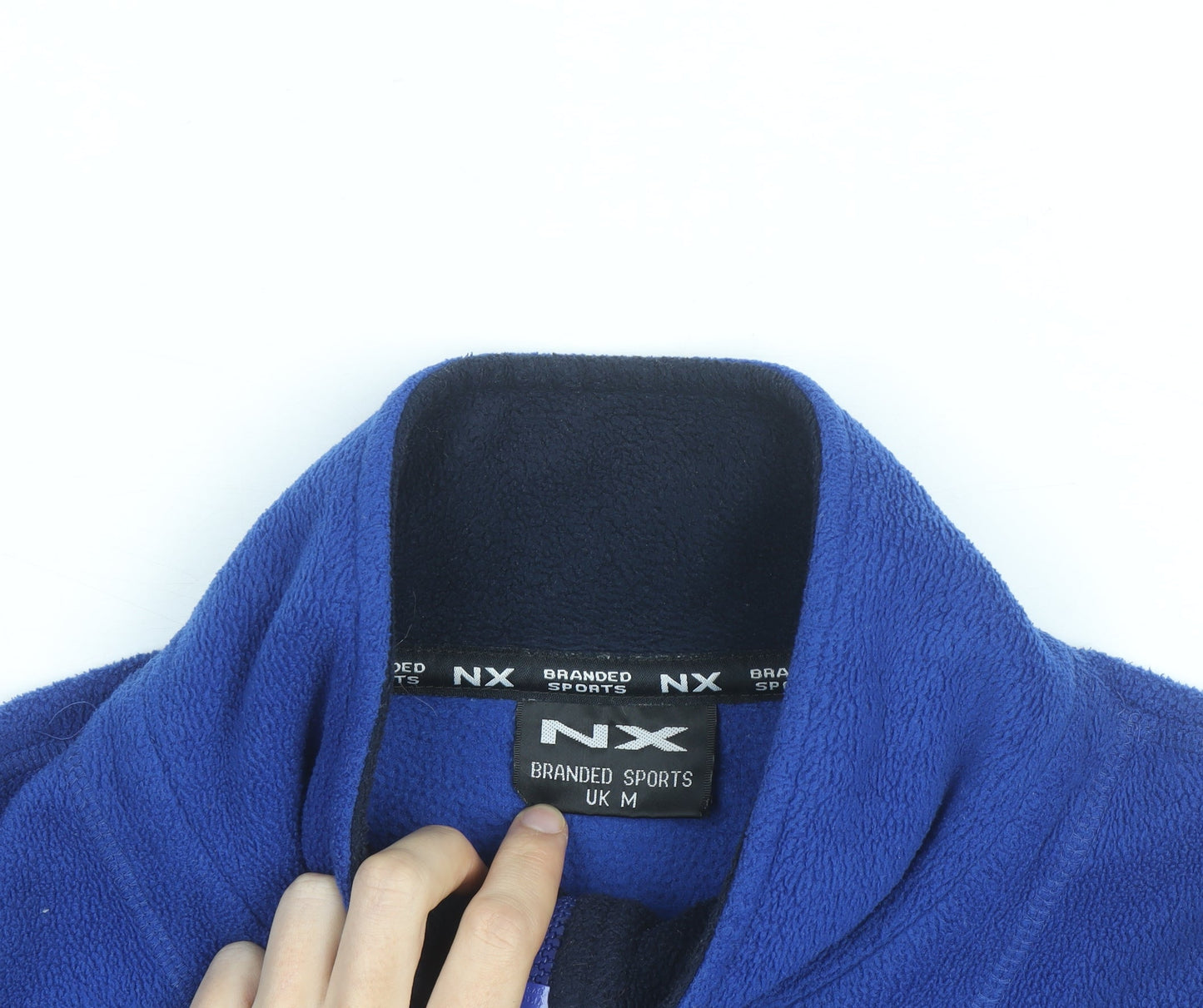 NX Branded Sports Men's Blue Fleece 1/4 Zip Pullover Sweatshirt M