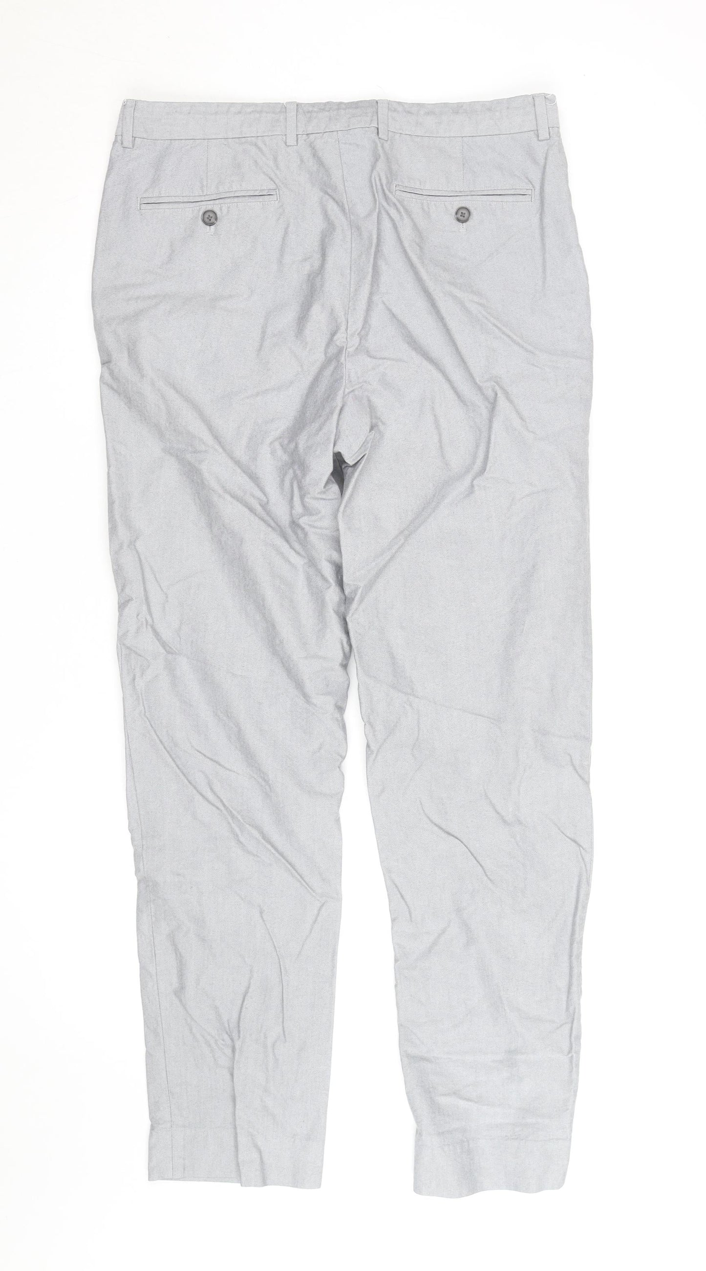 Jasper Conran Men's Grey Chino Trousers 34L Regular Fit