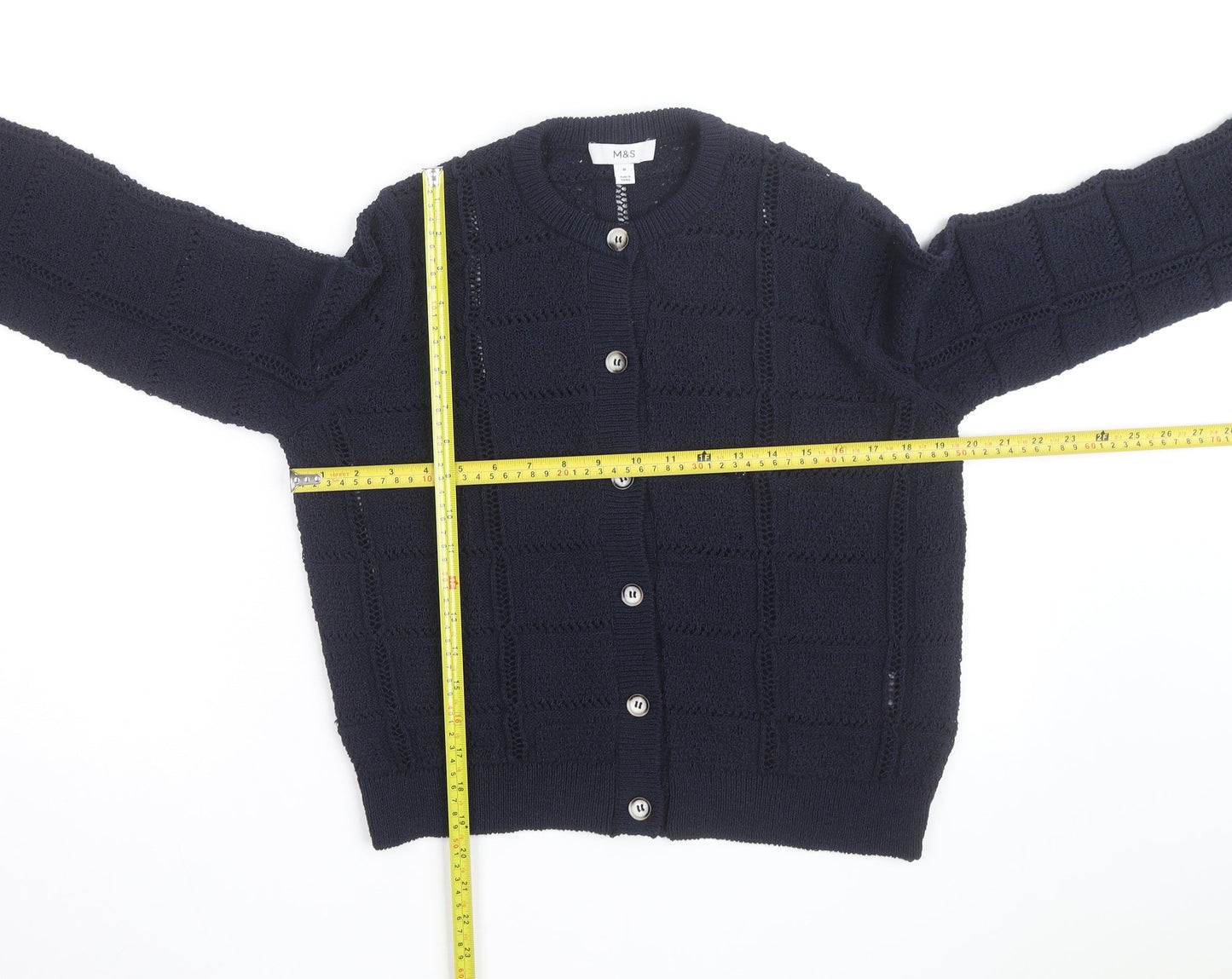 Marks and Spencer Men's Blue Cotton Knit Cardigan M