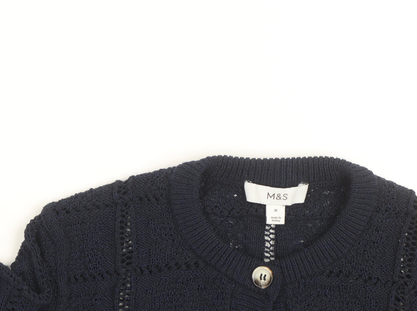 Marks and Spencer Men's Blue Cotton Knit Cardigan M