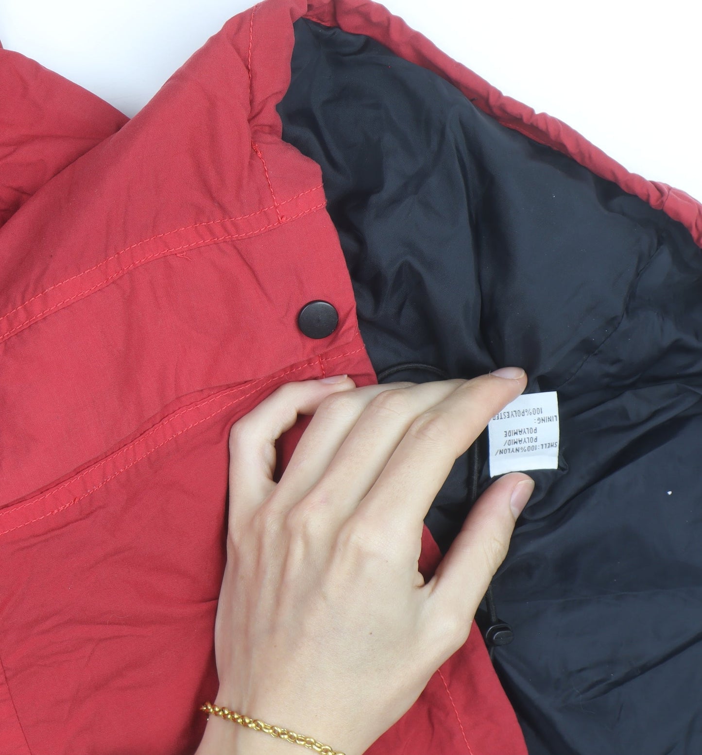 Purple Point Men's Red Waterproof Hooded Parka Jacket Size M