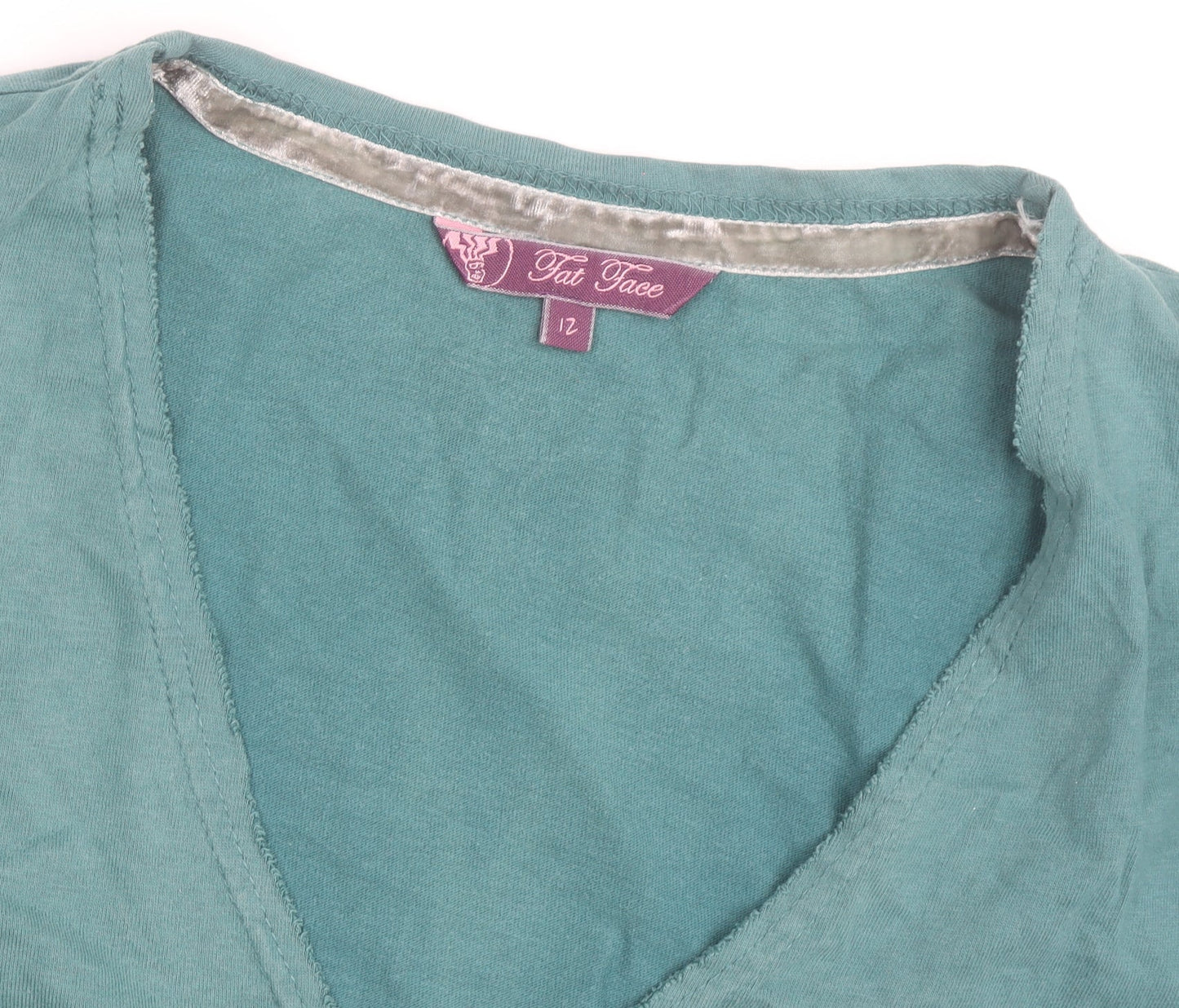 Fat Face Women's Green Floral Cotton Wrap Blouse Size 12