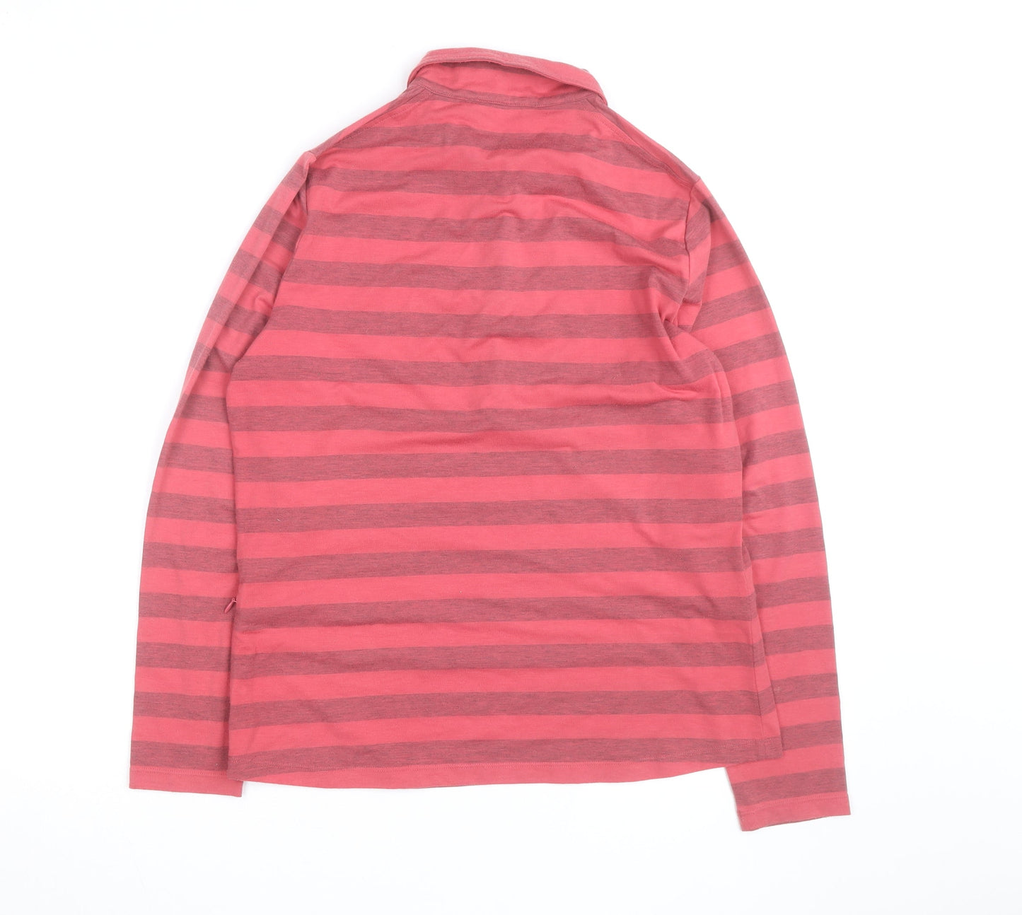 Rohan Womens Pink Striped Long Sleeve Polo Shirt Size 14