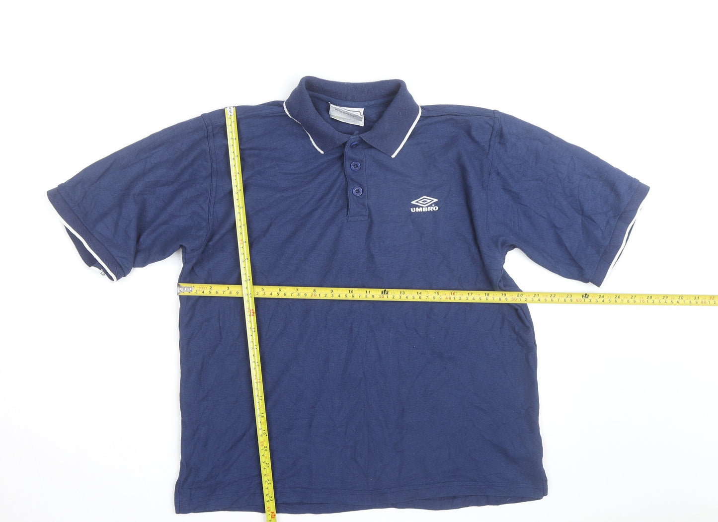 Umbro Men's Blue Short Sleeve Polo Shirt Size L Classic Fit
