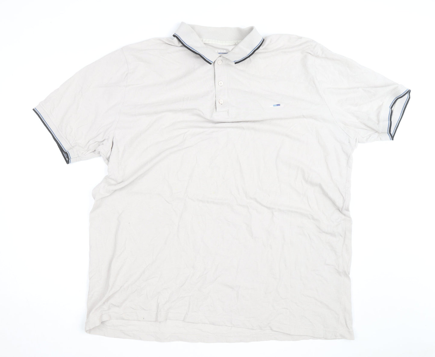 BadRhino Men's Beige 2XL Cotton Short Sleeve Polo Shirt