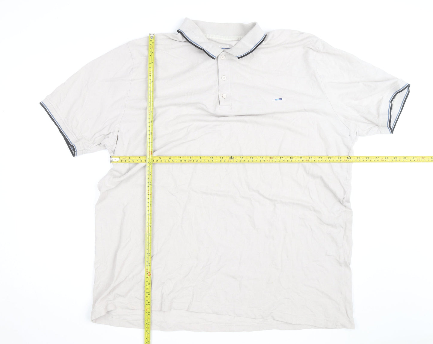 BadRhino Men's Beige 2XL Cotton Short Sleeve Polo Shirt
