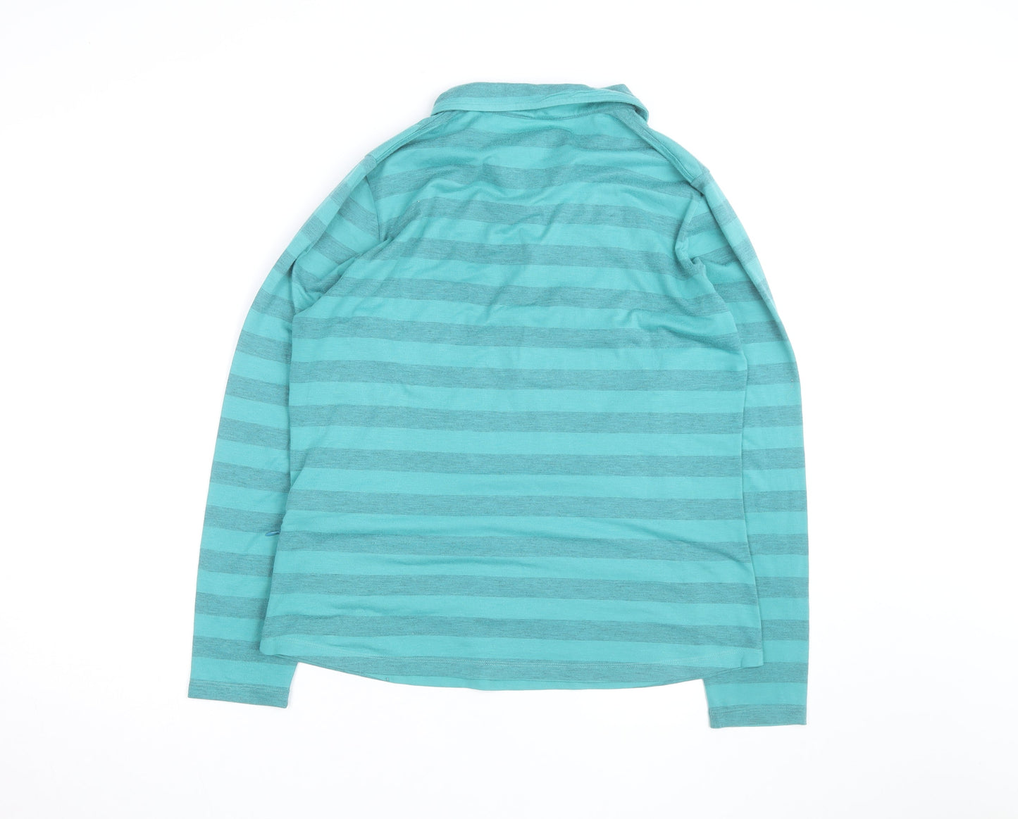 Rohan Women's Blue Striped Long Sleeve Collared Polo Shirt Size 14