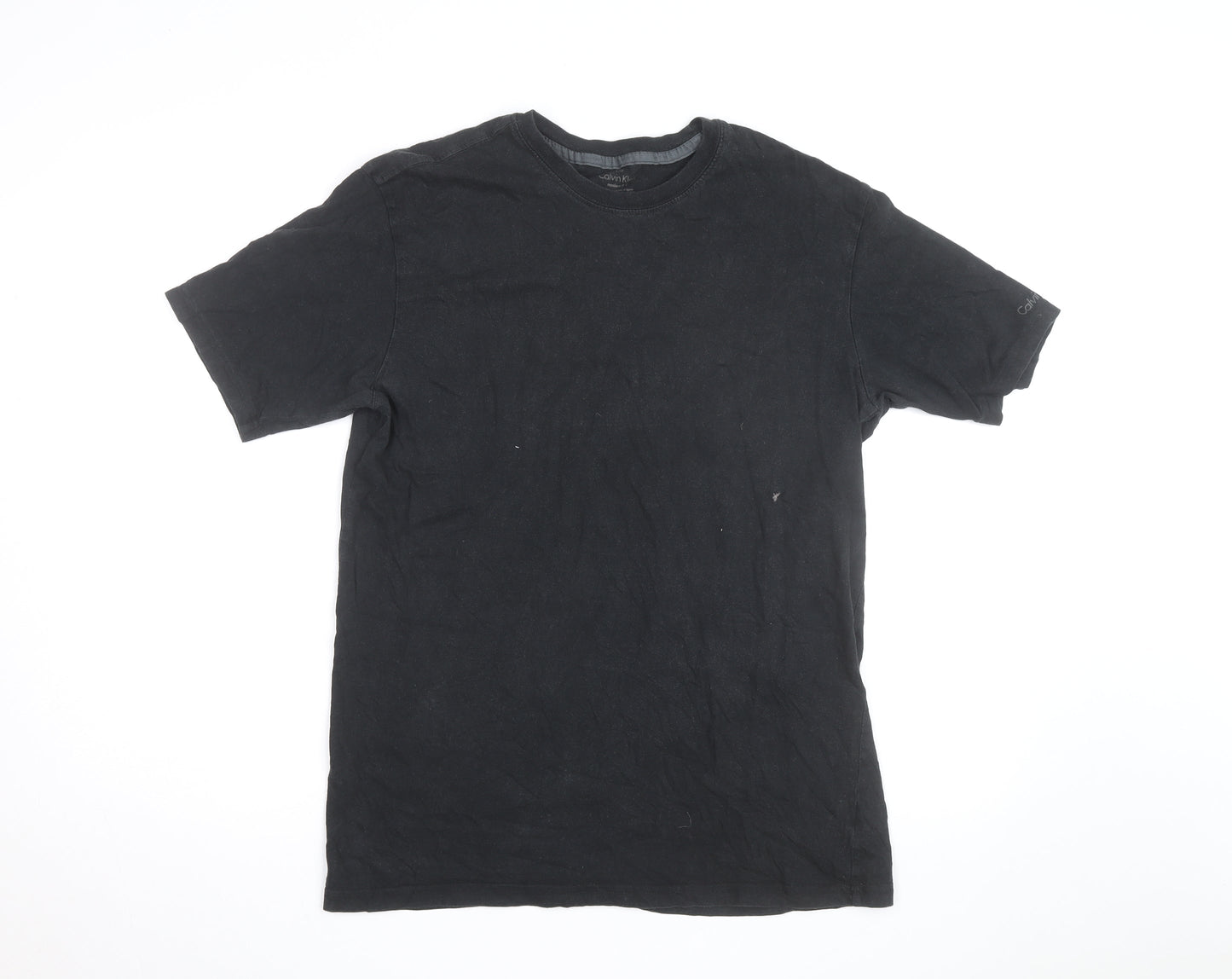 Calvin Klein Men's Black Cotton Crew Neck T-Shirt Size L