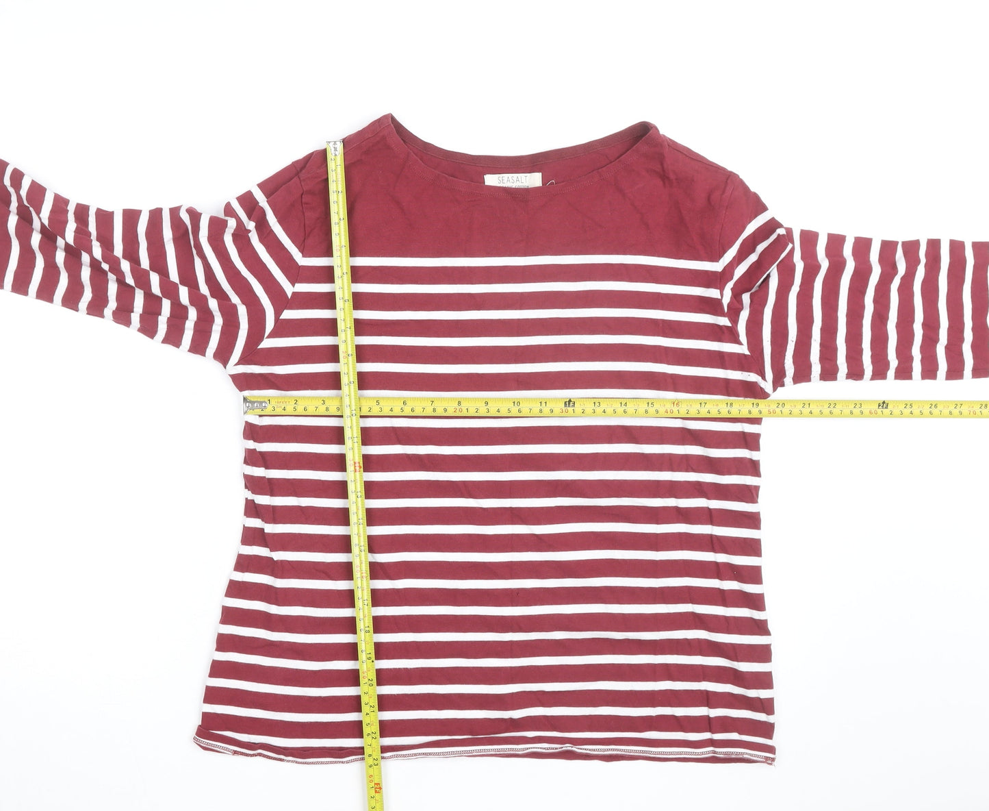 Seasalt Women's Red Stripe Organic Cotton Sailor Shirt Size 16