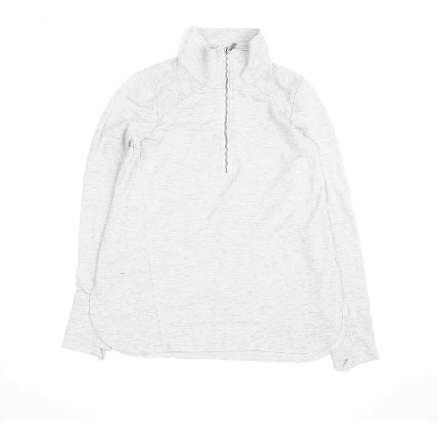 Cubic Square Men's Grey 1/2 Zip High Neck Lightweight Sweatshirt M