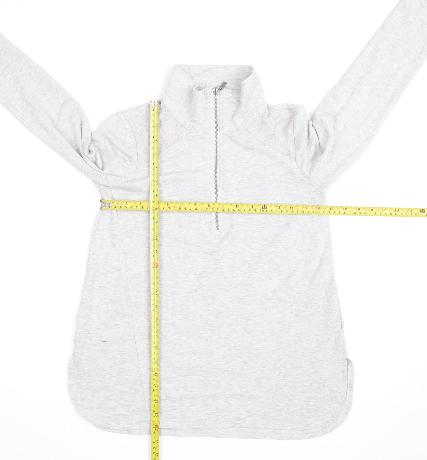 Cubic Square Men's Grey 1/2 Zip High Neck Lightweight Sweatshirt M