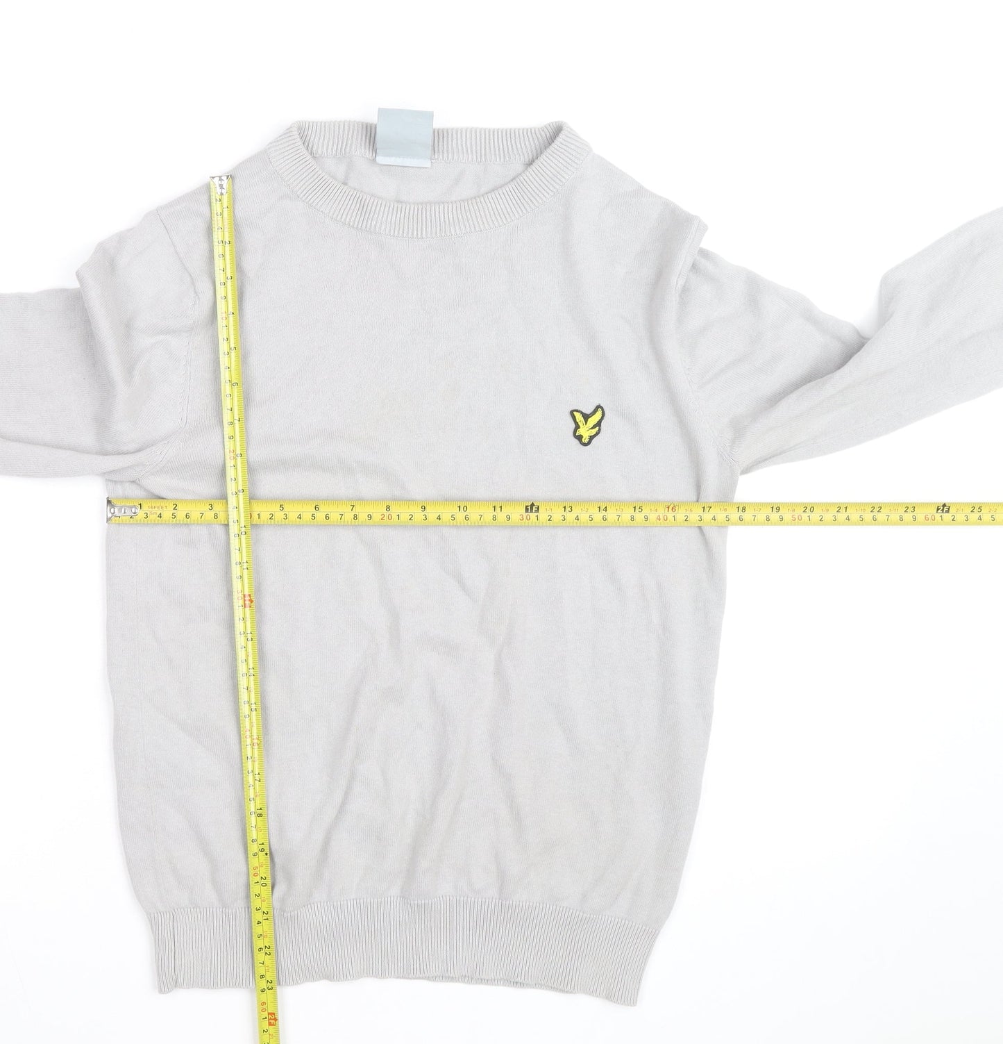 Lyle & Scott Men’s Grey Cotton Crew Neck Golf Jumper Size S