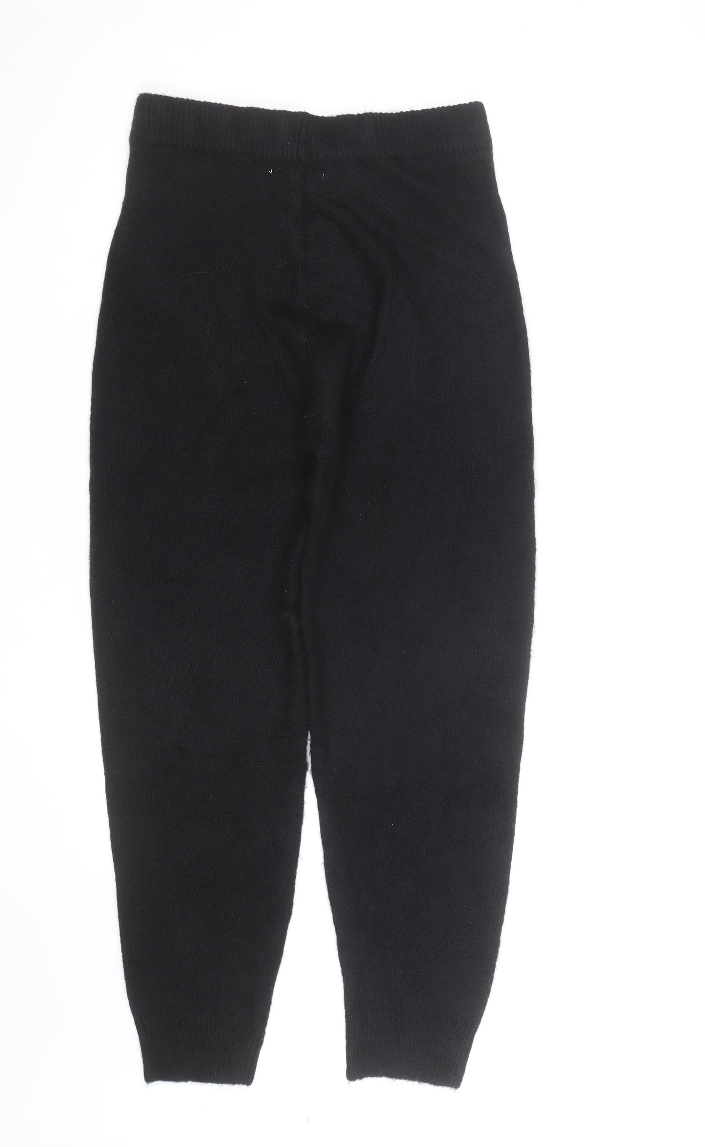 Accessorize Womens Black Wool Blend Knit Jogger Trousers Size M