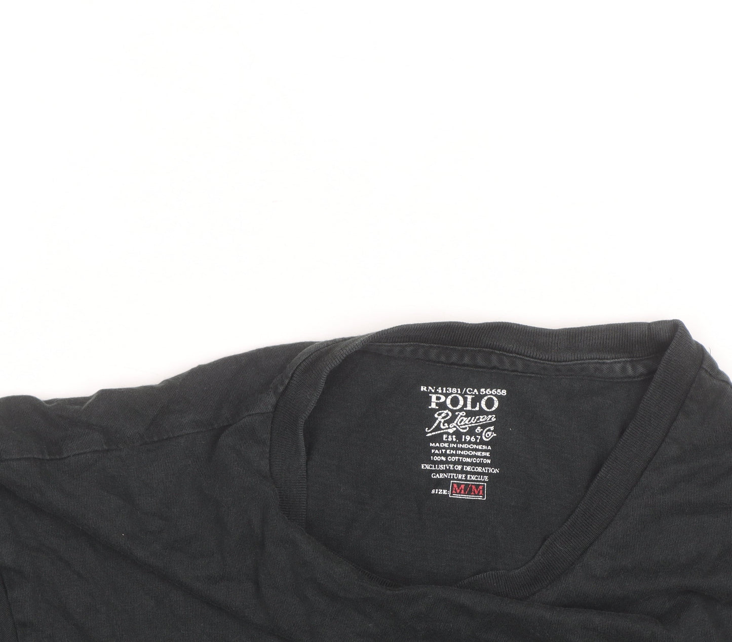 Ralph Lauren Men’s Black Short Sleeve Crew Neck Cotton T-Shirt M