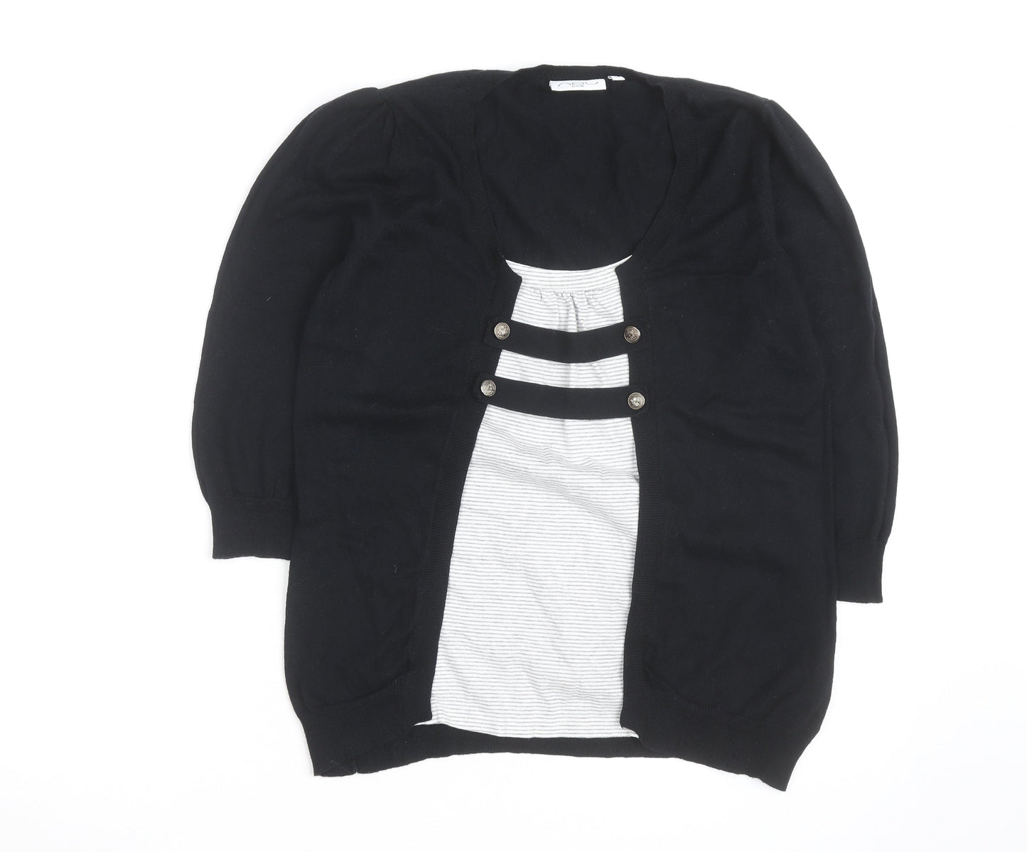 New Look Womens Black Size 14 Cardigan Lightweight Knit