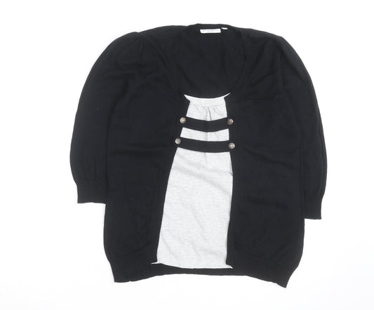 New Look Womens Black Size 14 Cardigan Lightweight Knit