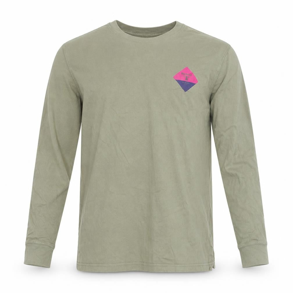 Barbour Men's Green Long Sleeve Cotton Graphic T-Shirt Size S