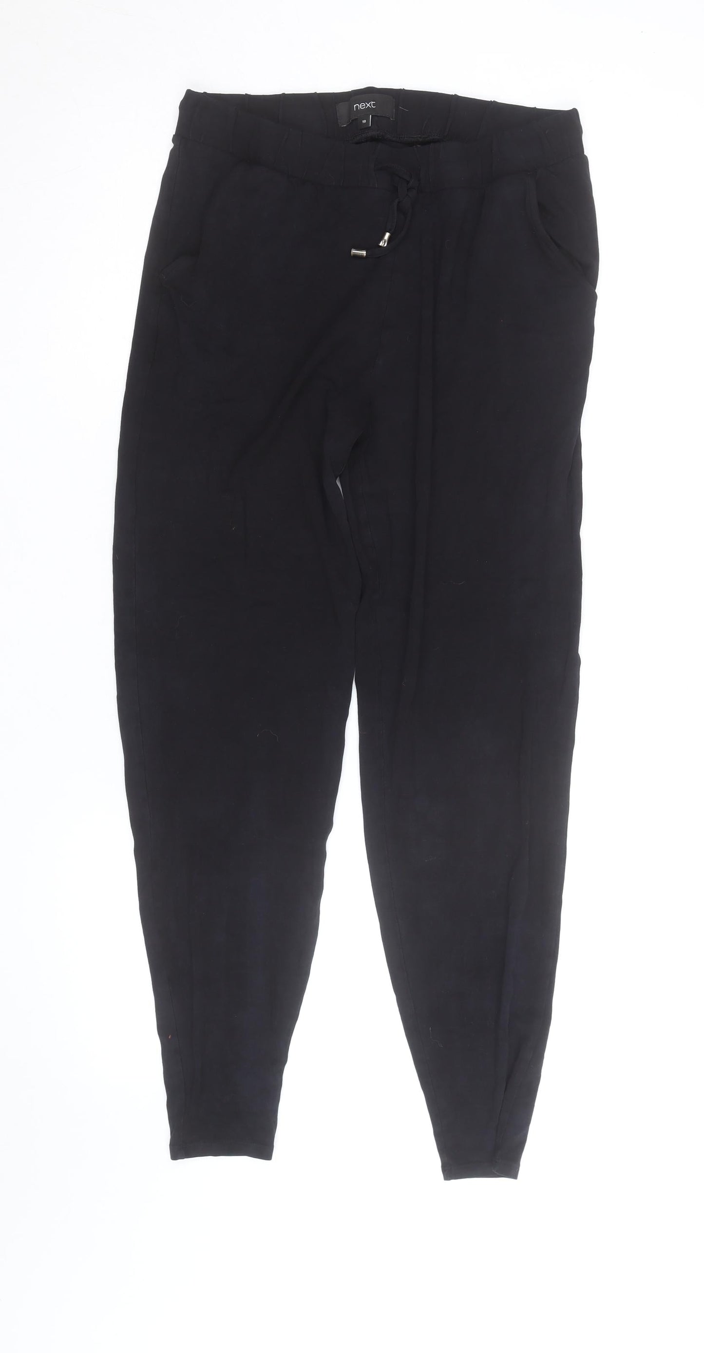 Next Women Black Viscose Jogger Trousers Size 10 Elastic Waist