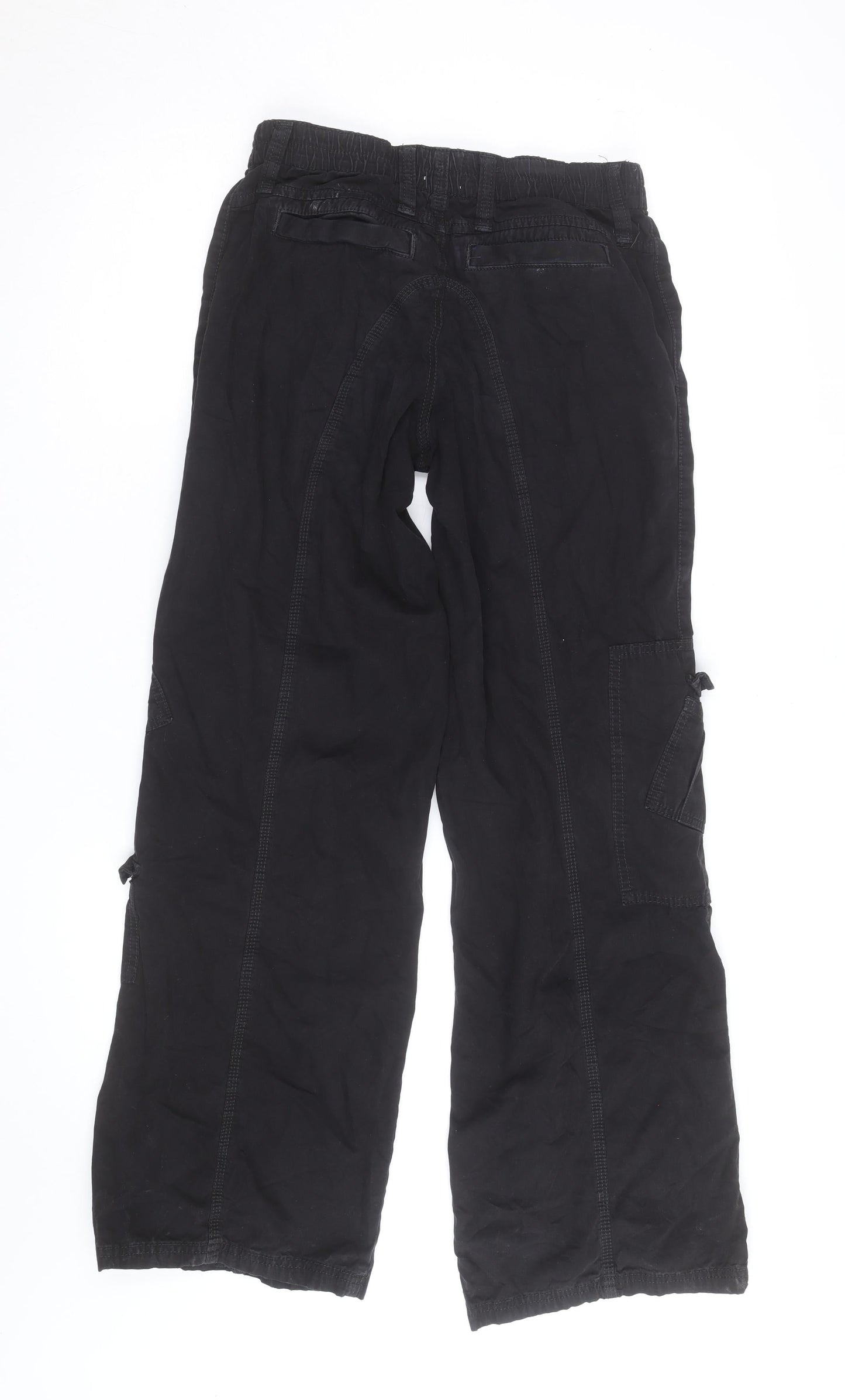 BDG Men's Black XS Cargo Trousers Elastic Waist Cotton