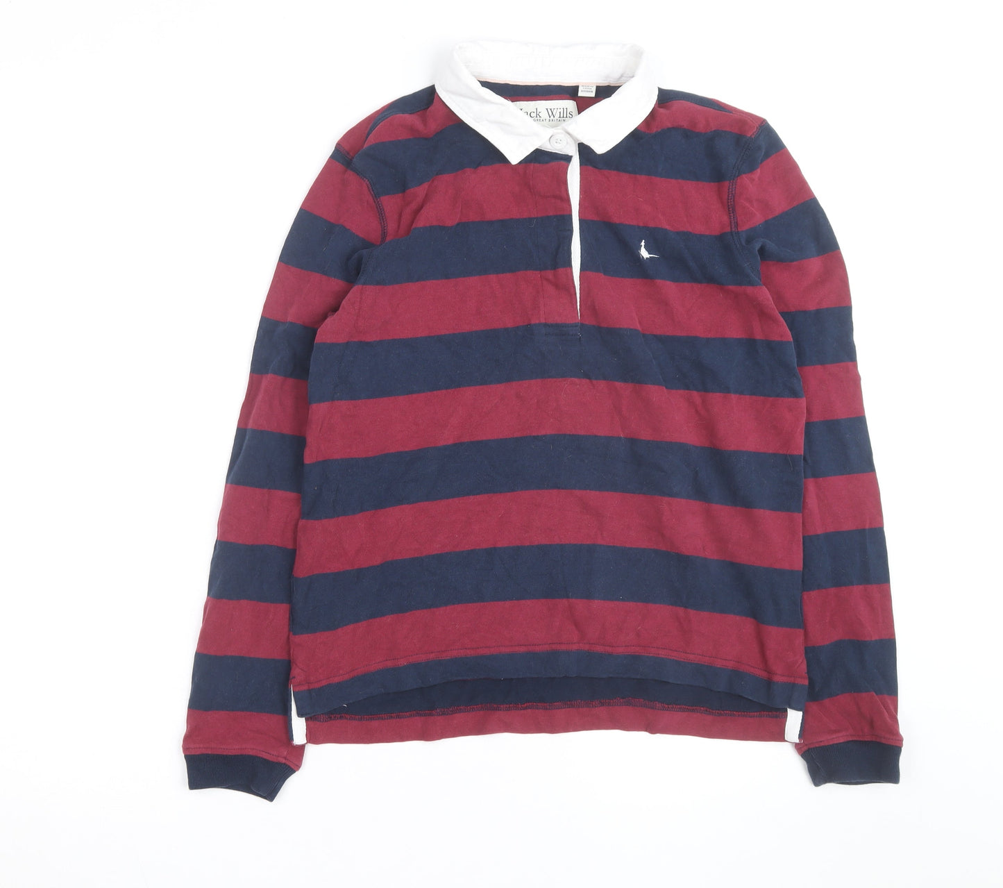 Jack Wills Men's Multicoloured Striped Rugby Shirt M Long Sleeve Cotton