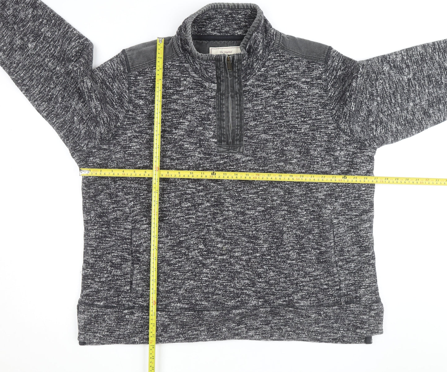 Fat Face Men's Grey 2XL 1/4 Zip Cotton Blend Jumper