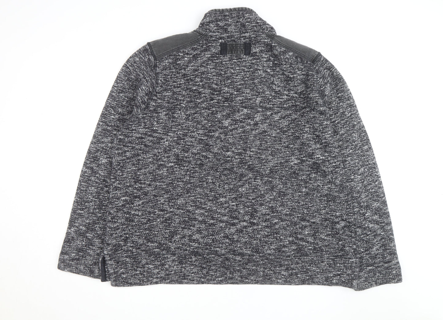 Fat Face Men's Grey 2XL 1/4 Zip Cotton Blend Jumper