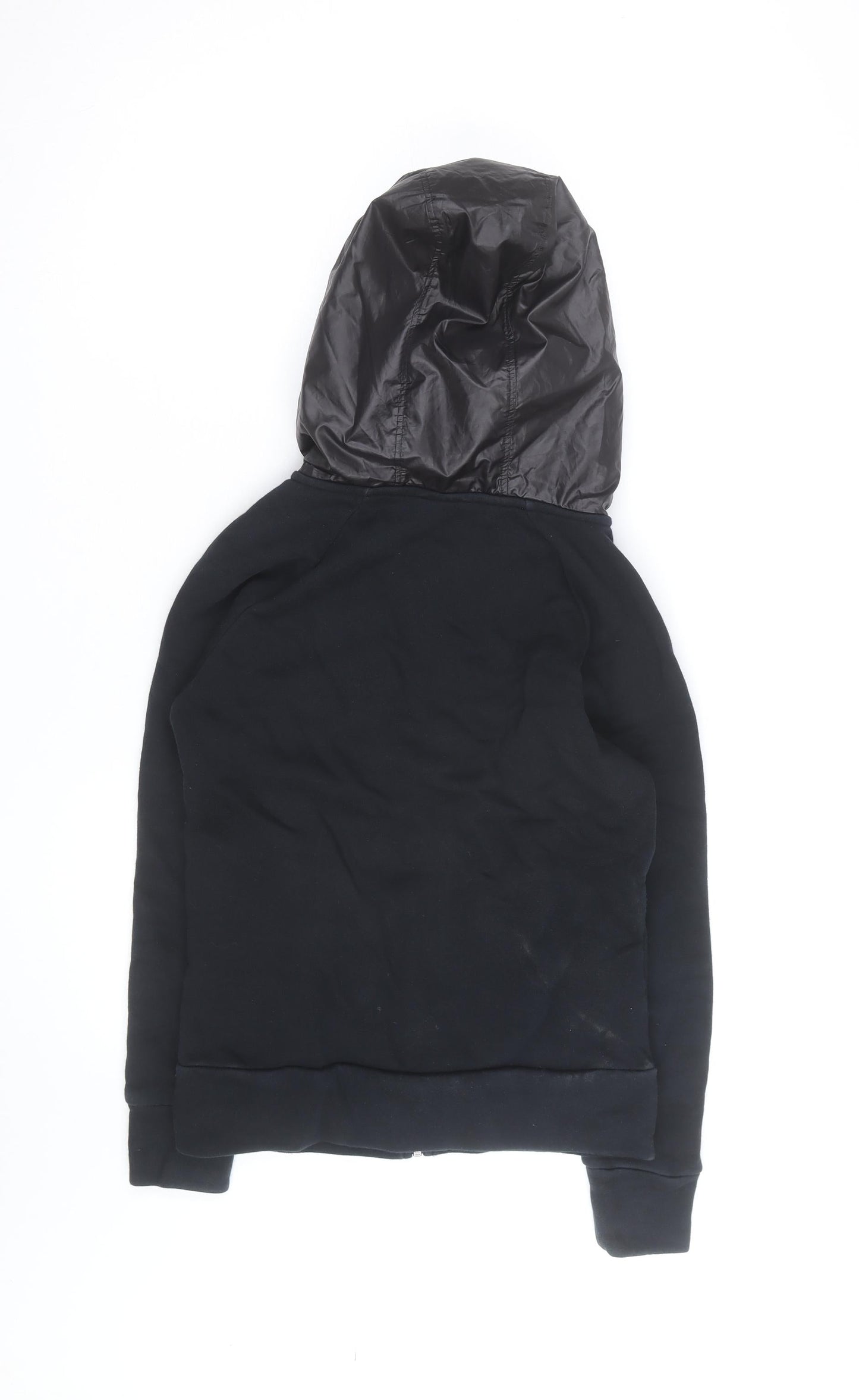 Puma Womens Black Full Zip Hooded Sweatshirt Size M Fleece Lined
