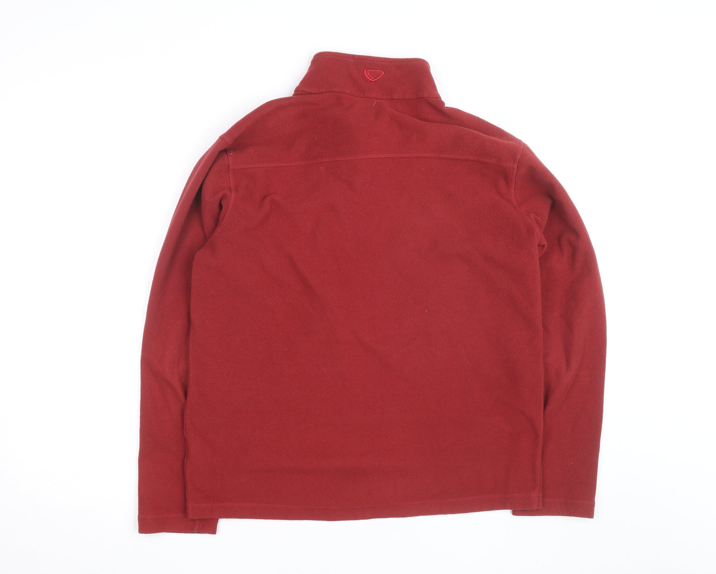 Brasher Mens Red Fleece 1/4 Zip Pullover Sweatshirt M