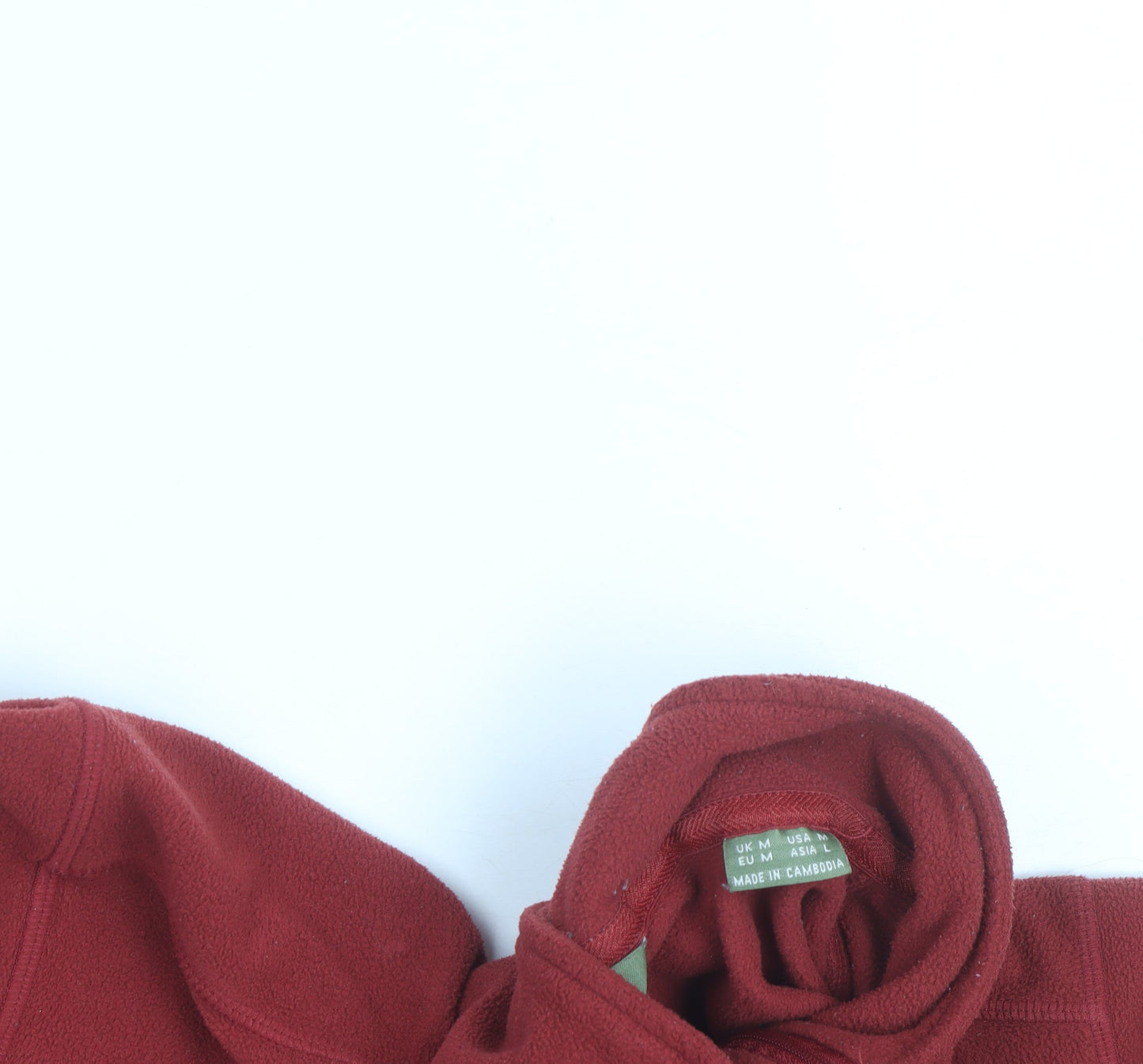 Brasher Mens Red Fleece 1/4 Zip Pullover Sweatshirt M